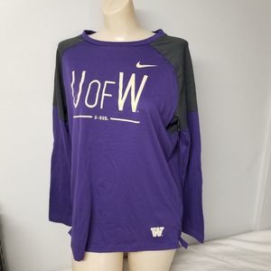 Nike Dri-Fit Huskies womens Long Sleeve t-shirt tee Shirt Medium M Cotton Blend.